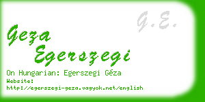 geza egerszegi business card